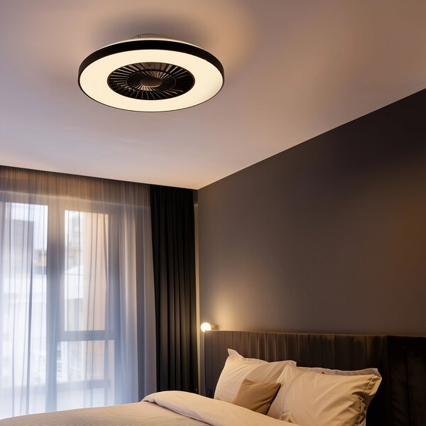 Stropni ventilator crni sa zvjezdanim efektom 60 cm uklj. LED s mogućnošću prigušivanja s daljinskim upravljačem - Climo