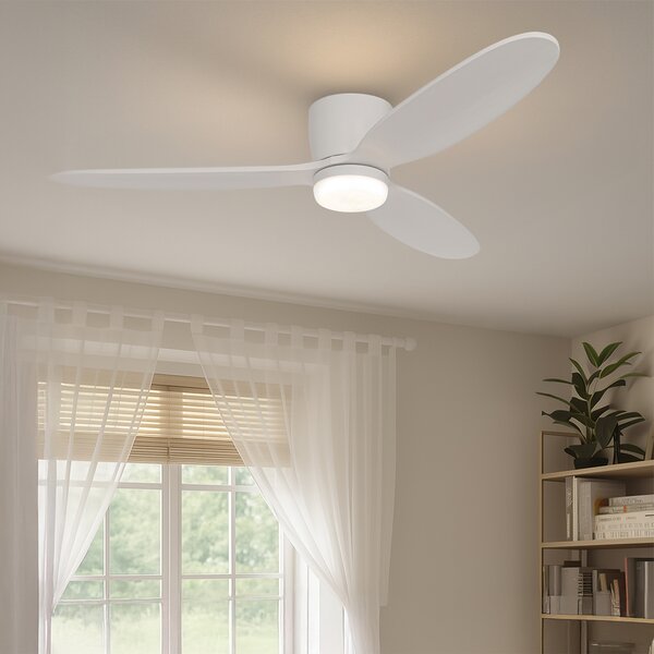 Pametni stropni ventilator bijeli 132 cm uklj. LED CCT s daljinskim upravljačem - Sofio