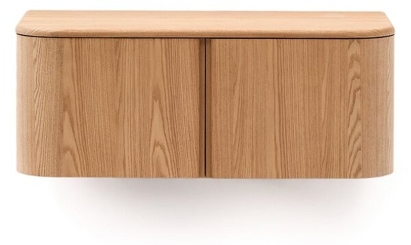 Zidni ormarić za ispod umivaonika u dekoru jasena u prirodnoj boji 90x35 cm Salaya – Kave Home