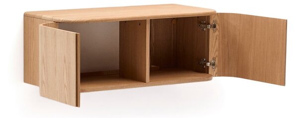 Zidni ormarić za ispod umivaonika u dekoru jasena u prirodnoj boji 90x35 cm Salaya – Kave Home