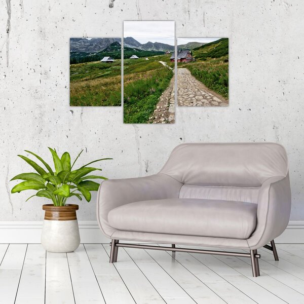 Slika - Planinski krajolik s kućama (90x60 cm)