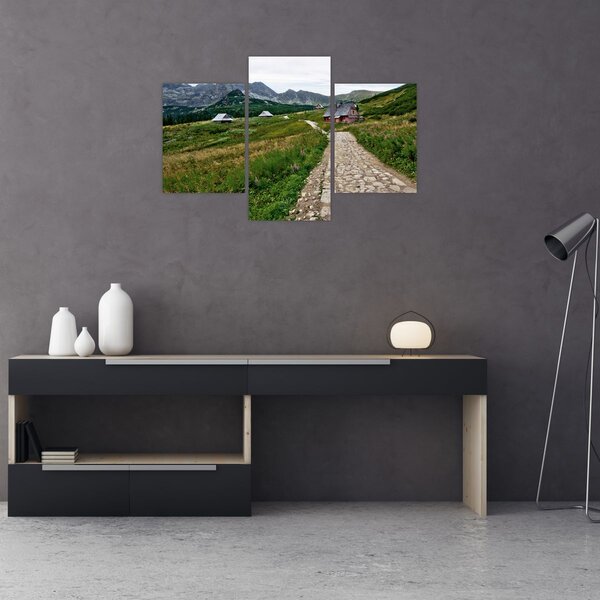 Slika - Planinski krajolik s kućama (90x60 cm)