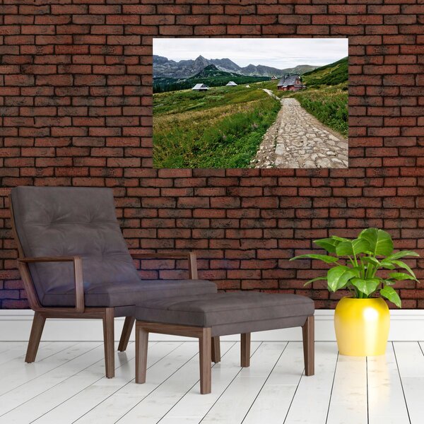 Slika - Planinski krajolik s kućama (90x60 cm)