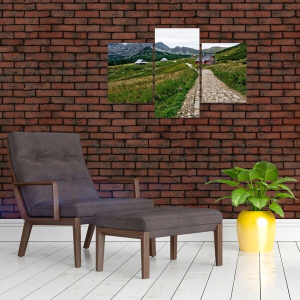 Slika - Planinski krajolik s kućama (90x60 cm)