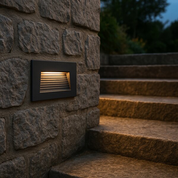Moderna ugradbena zidna svjetiljka crna 11,5 cm uklj. LED IP65 - Trem
