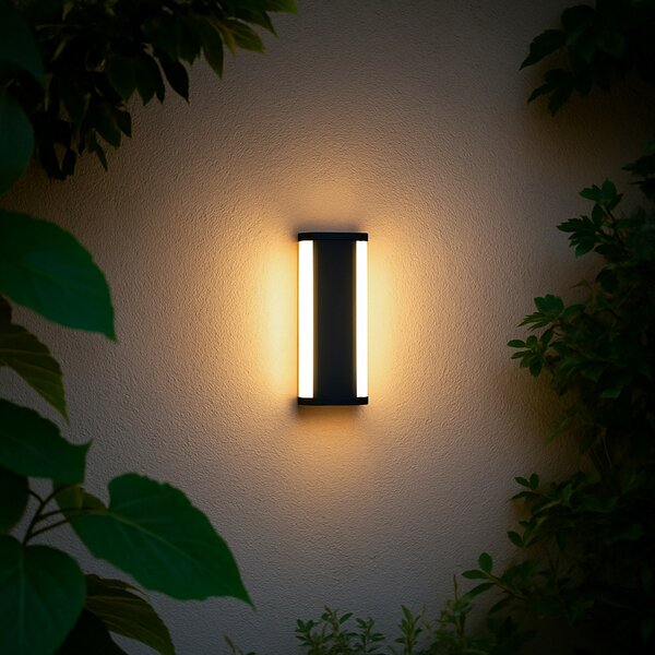 Moderna zidna svjetiljka crna 30 cm uklj. LED CCT IP54 - Vanya