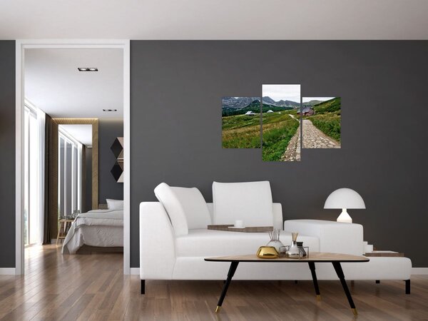 Slika - Planinski krajolik s kućama (90x60 cm)