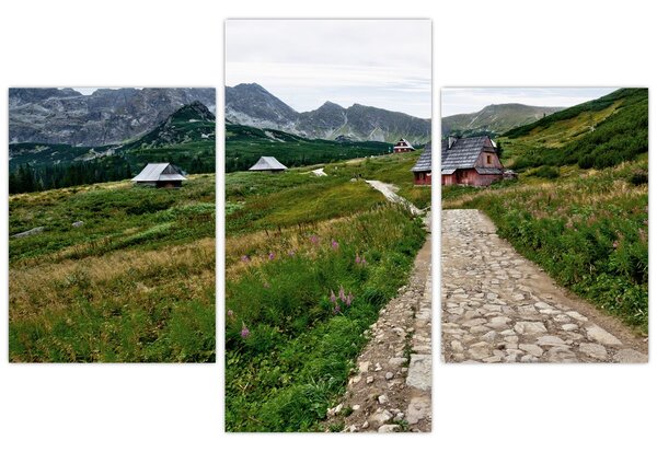 Slika - Planinski krajolik s kućama (90x60 cm)