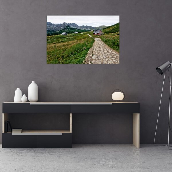 Slika - Planinski krajolik s kućama (90x60 cm)