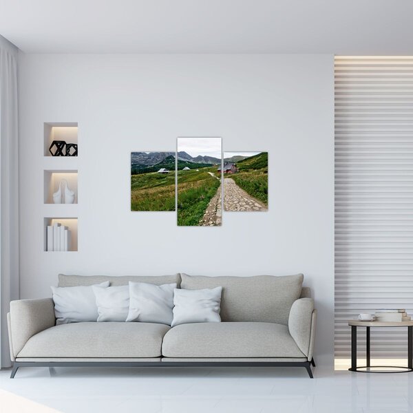 Slika - Planinski krajolik s kućama (90x60 cm)