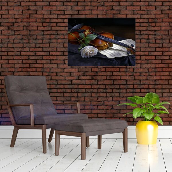 Slika - Ruže i violina (70x50 cm)