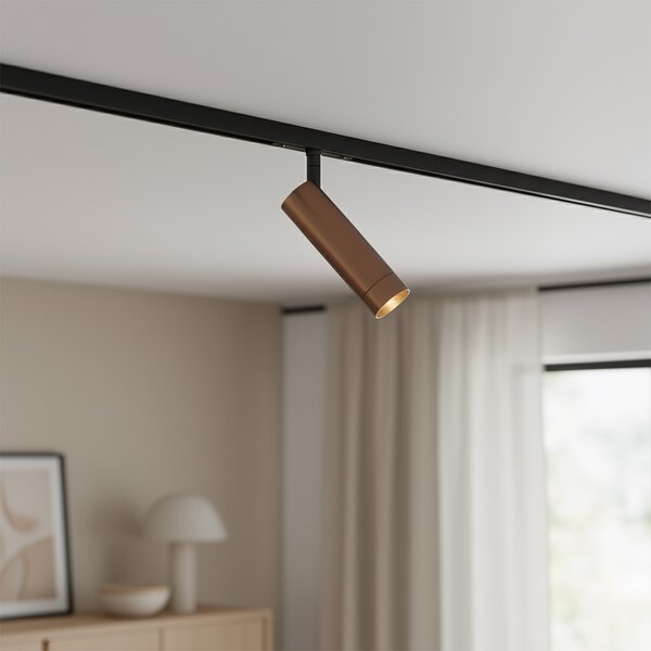 Moderna tamna brončana reflektorska svjetiljka za 1-fazni sustav tračnica GU10 35 mm - Slimline Uzzy
