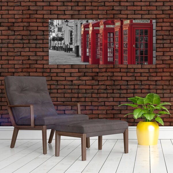Slika - Telefonske govornice u Londonu (120x50 cm)