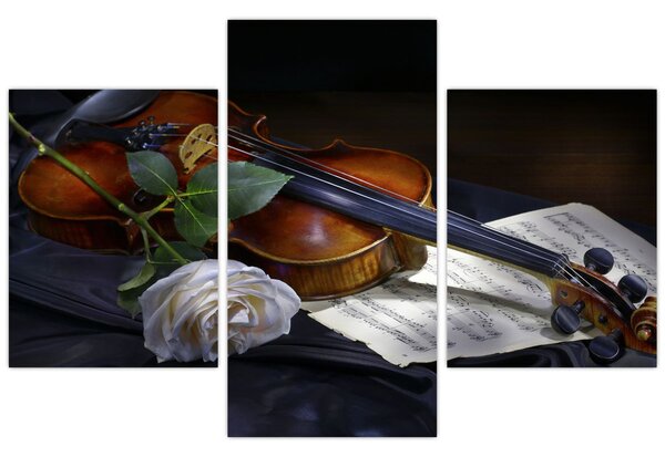 Slika - Ruže i violina (90x60 cm)