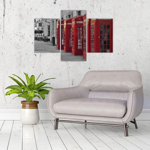 Slika - Telefonske govornice u Londonu (90x60 cm)