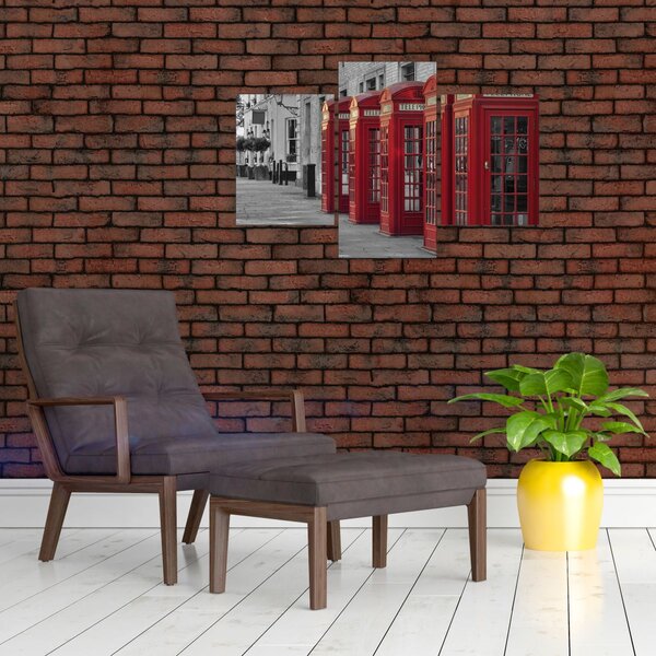 Slika - Telefonske govornice u Londonu (90x60 cm)