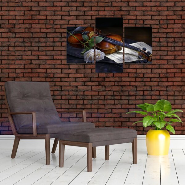 Slika - Ruže i violina (90x60 cm)