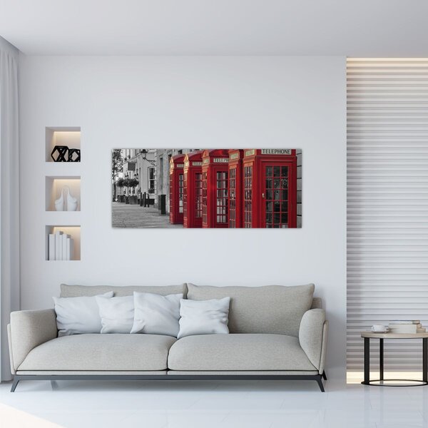 Slika - Telefonske govornice u Londonu (120x50 cm)