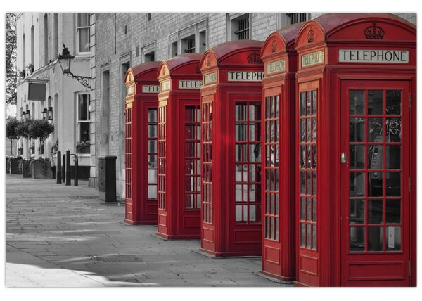 Slika - Telefonske govornice u Londonu (90x60 cm)