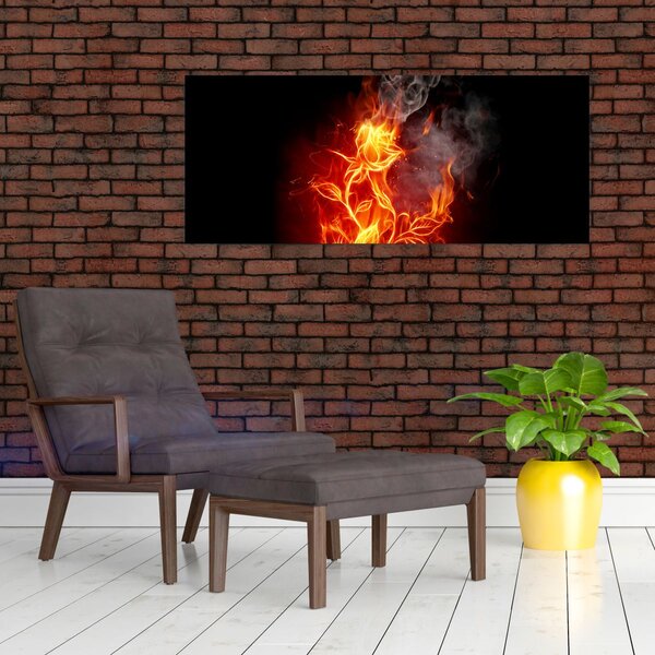 Slika - Ruže u vatri (120x50 cm)