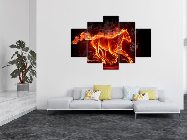 Slika - Konj u plamenu (150x105 cm)