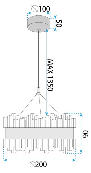 Viseća Kristalna Lampa LED LHJ099-CP GOLD