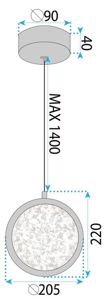 Viseća Kristalna Lampa LED LHJ100-1CP Złota