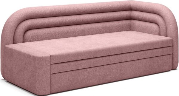 Ružičasta sklopiva/s prostorom za odlaganje sofa od šenila s desnim kutom 223 cm Fabillo – ELTAP
