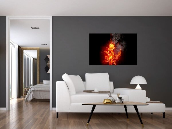 Slika - Ruže u vatri (90x60 cm)