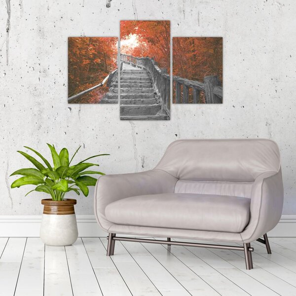 Slika - Stepenice u prirodi, narančaste (90x60 cm)