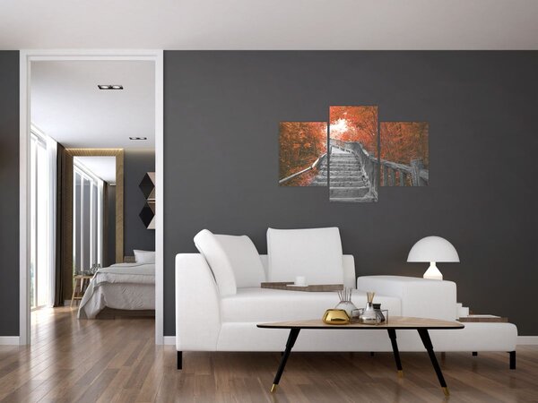 Slika - Stepenice u prirodi, narančaste (90x60 cm)
