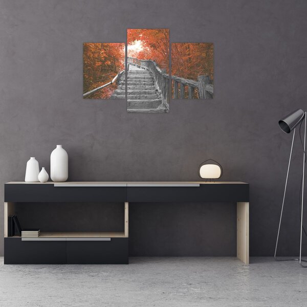 Slika - Stepenice u prirodi, narančaste (90x60 cm)