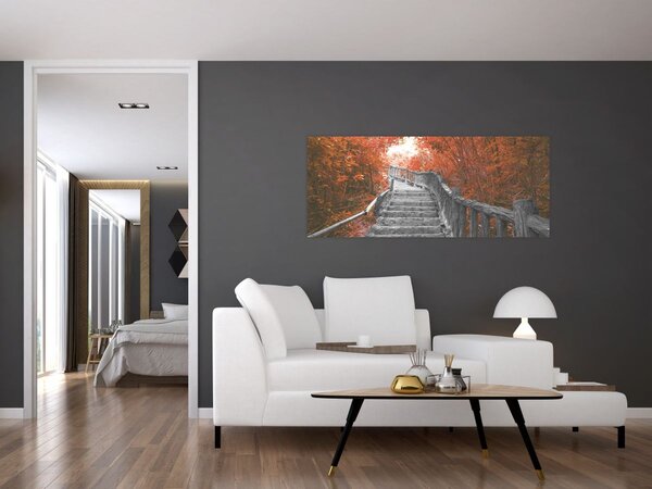 Slika - Stepenice u prirodi, narančaste (120x50 cm)