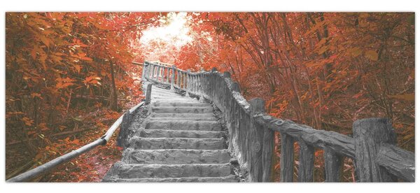 Slika - Stepenice u prirodi, narančaste (120x50 cm)