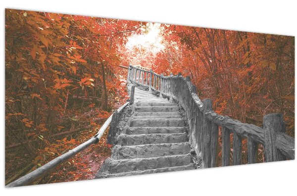 Slika - Stepenice u prirodi, narančaste (120x50 cm)