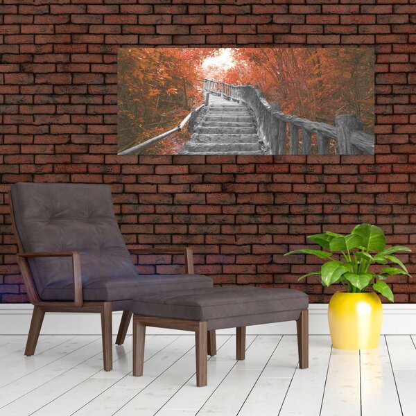 Slika - Stepenice u prirodi, narančaste (120x50 cm)