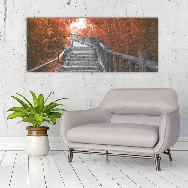 Slika - Stepenice u prirodi, narančaste (120x50 cm)