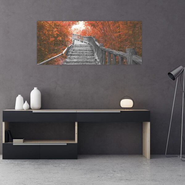 Slika - Stepenice u prirodi, narančaste (120x50 cm)