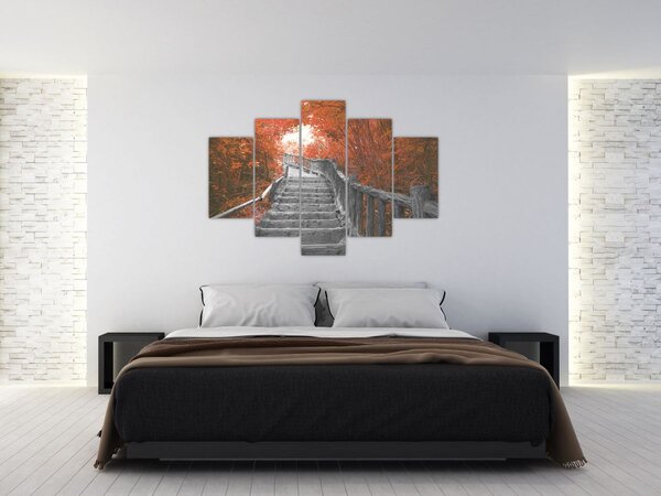 Slika - Stepenice u prirodi, narančaste (150x105 cm)
