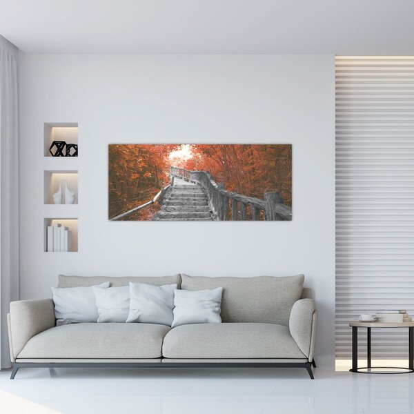 Slika - Stepenice u prirodi, narančaste (120x50 cm)