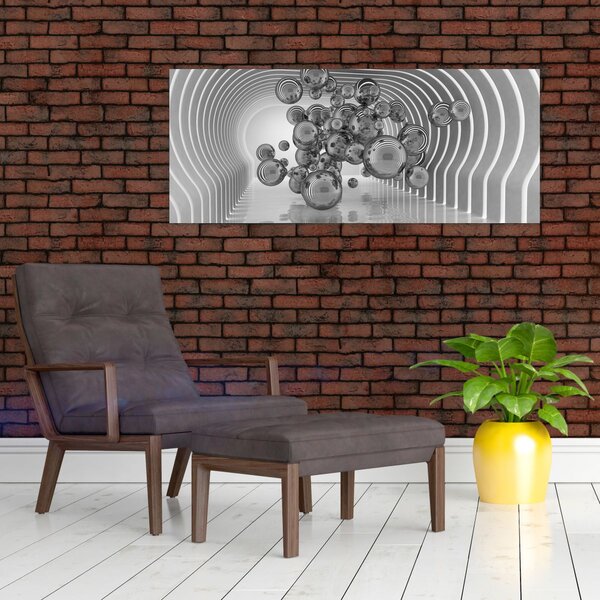 Slika - Crno-bijeli mjehurići (120x50 cm)
