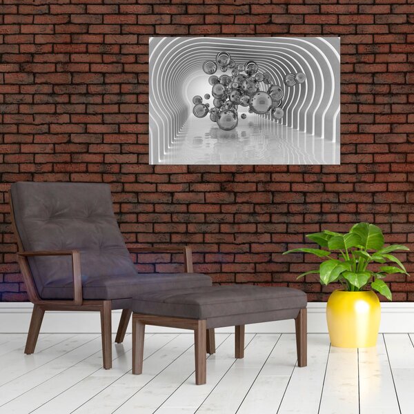 Slika - Crno-bijeli mjehurići (90x60 cm)