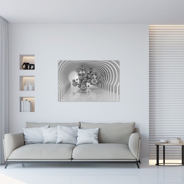 Slika - Crno-bijeli mjehurići (90x60 cm)