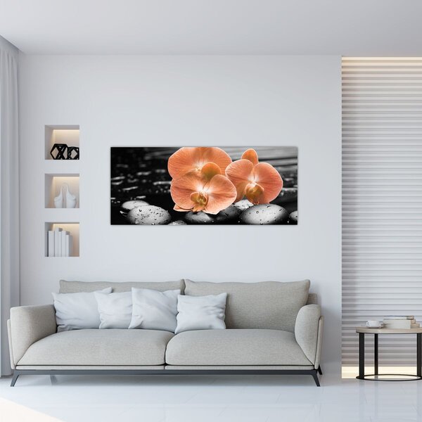 Slika - Narančaste orhideje (120x50 cm)