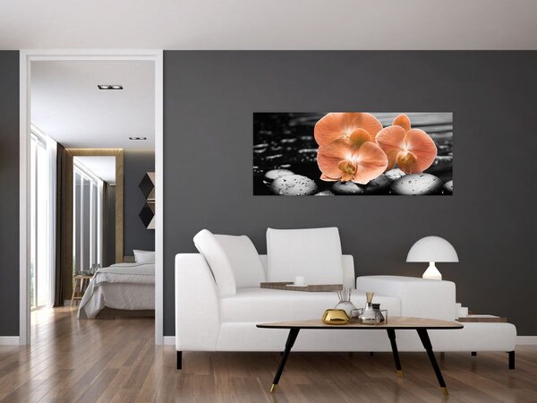 Slika - Narančaste orhideje (120x50 cm)