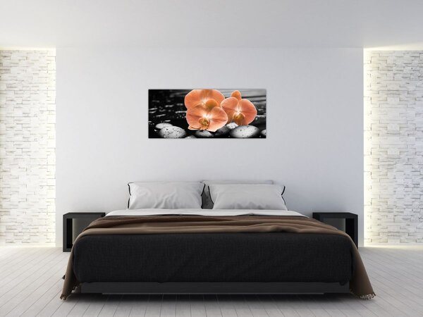 Slika - Narančaste orhideje (120x50 cm)