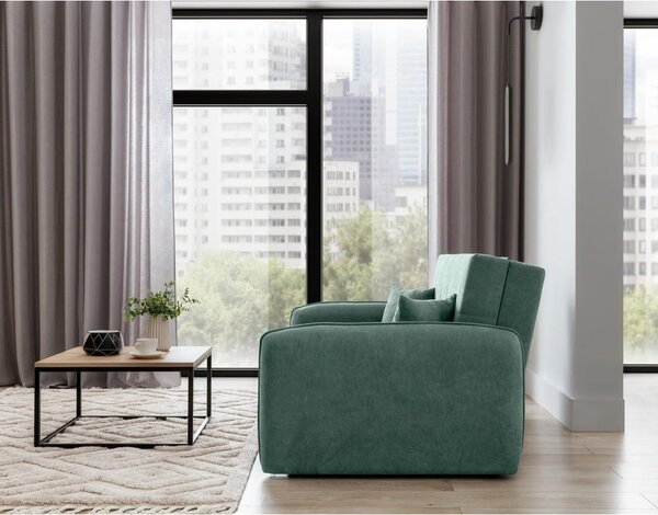 Zelena sklopiva/s prostorom za odlaganje sofa od šenila 155 cm Laine – ELTAP
