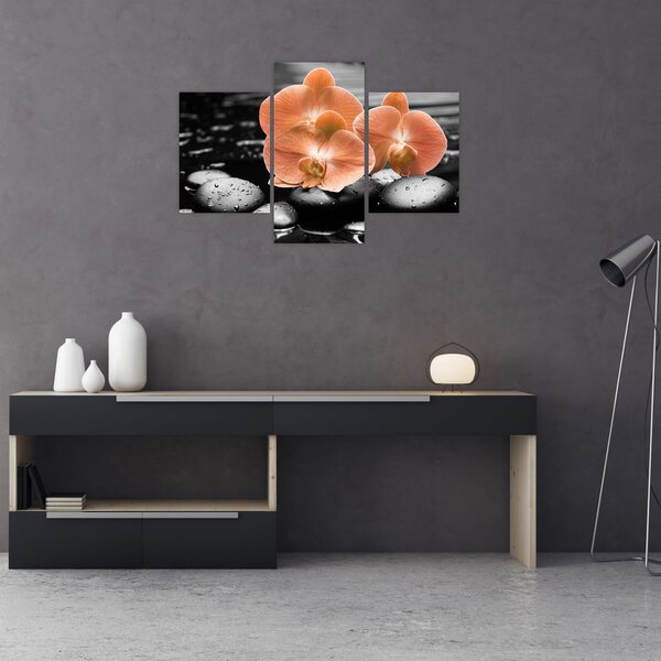Slika - Narančaste orhideje (90x60 cm)
