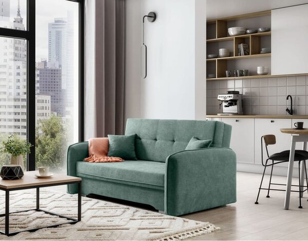 Zelena sklopiva/s prostorom za odlaganje sofa od šenila 155 cm Laine – ELTAP