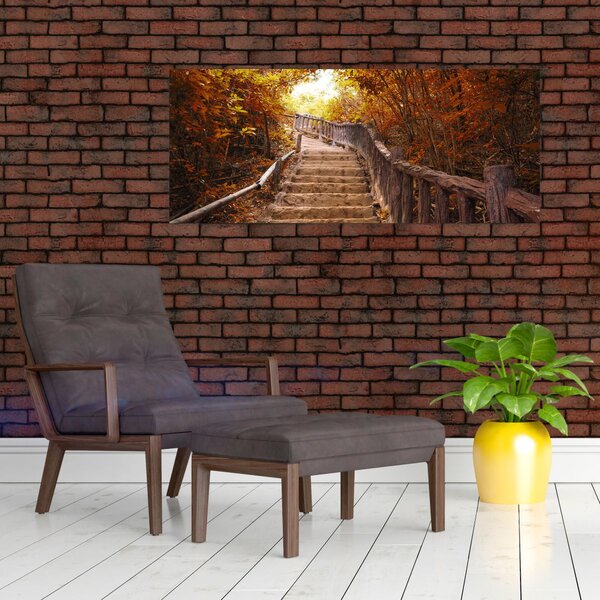 Slika - Stepenice u prirodi u jesen (120x50 cm)